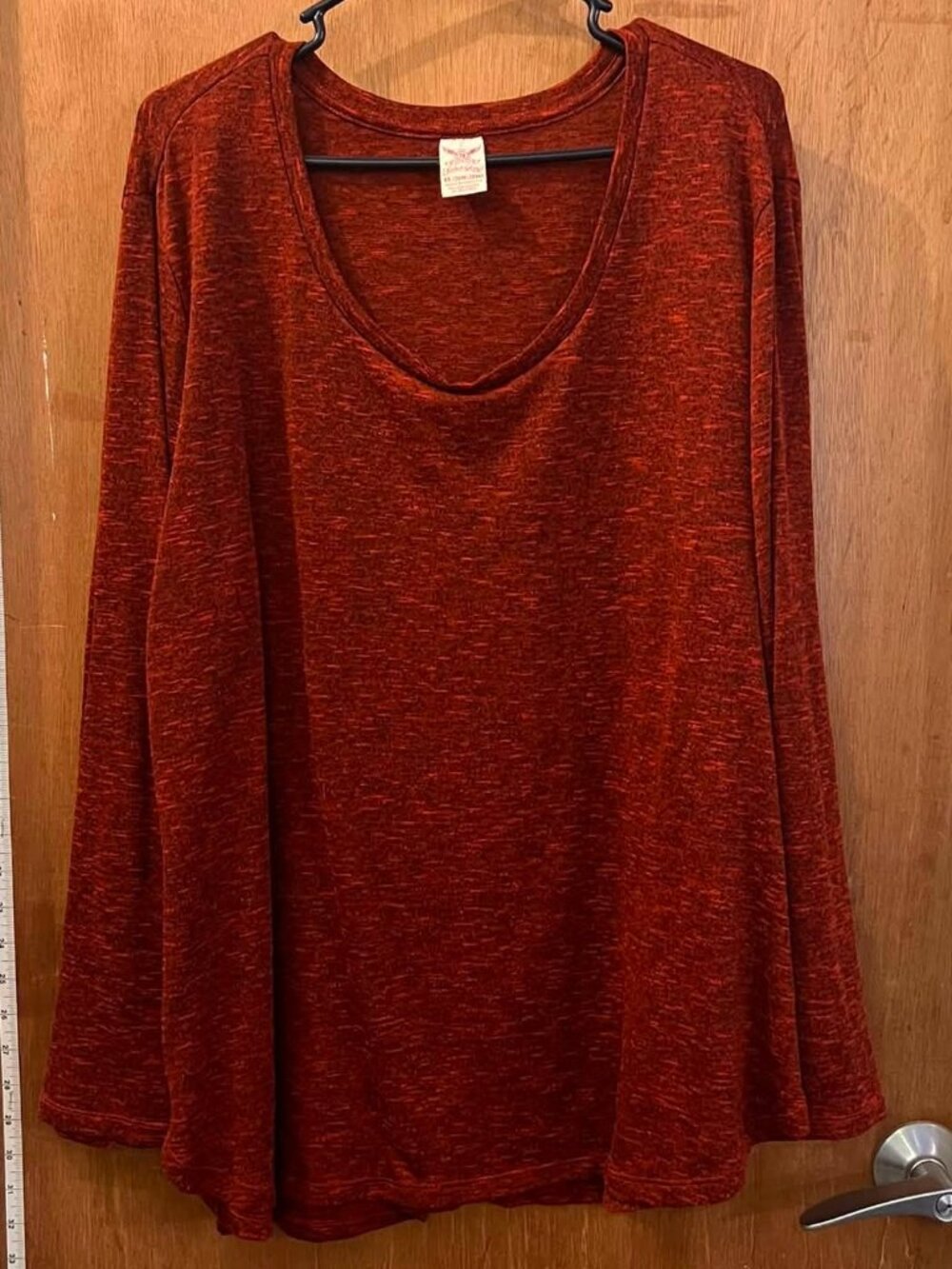 Size 4X(26/28W) - Faded Glory - Rust and Black Mottled Long Sleeve Sweater